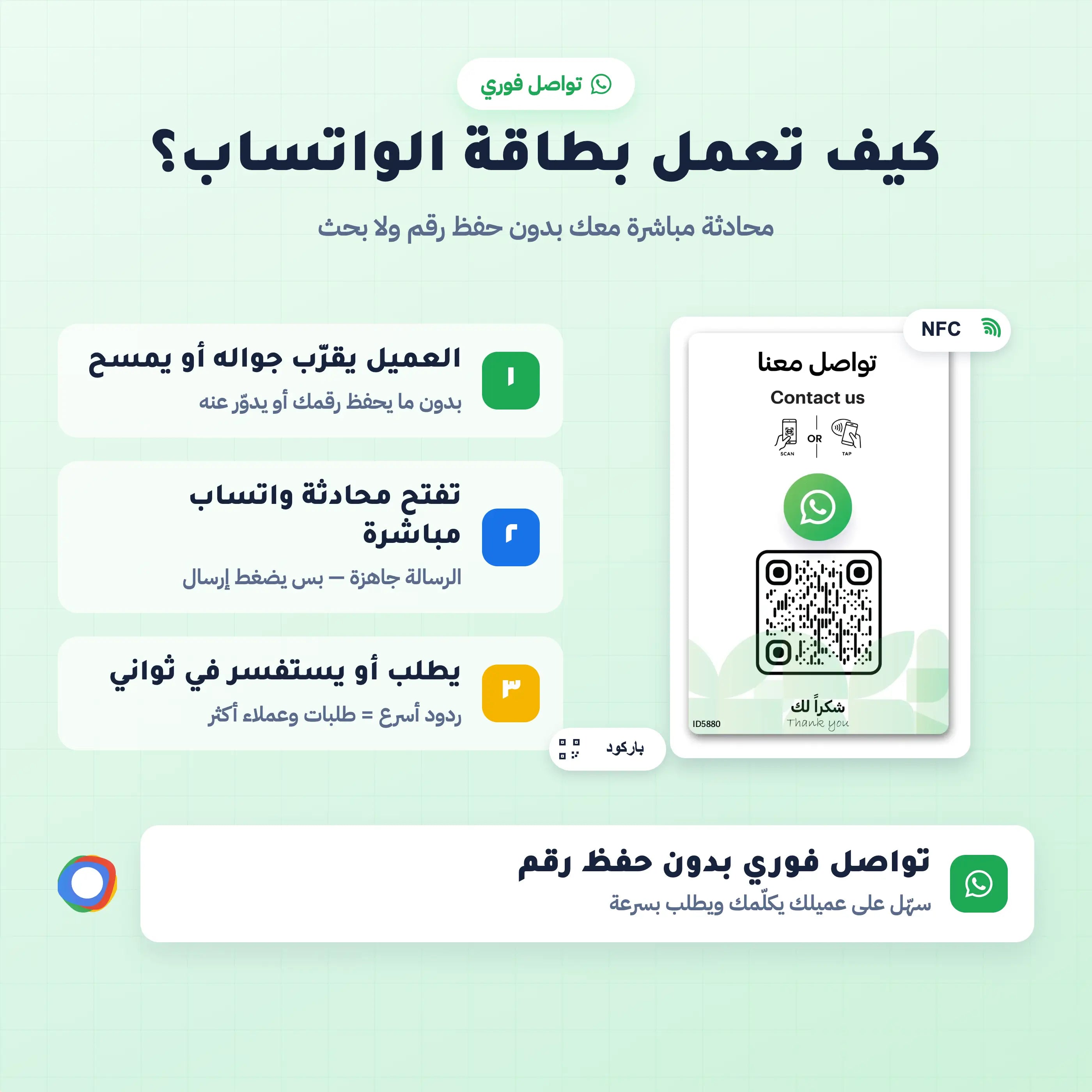 بطاقه واتساب nfc